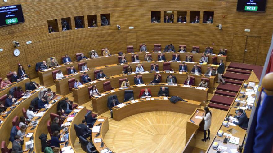 Imagen del hemiciclo de las Corts Valencianes en un pleno en una imagen reciente.