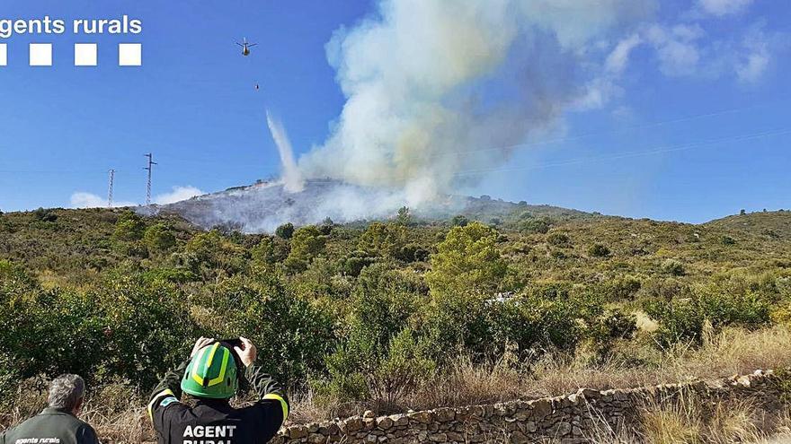 L&#039;incendi que va cremar ahir a la serra del Montsià.