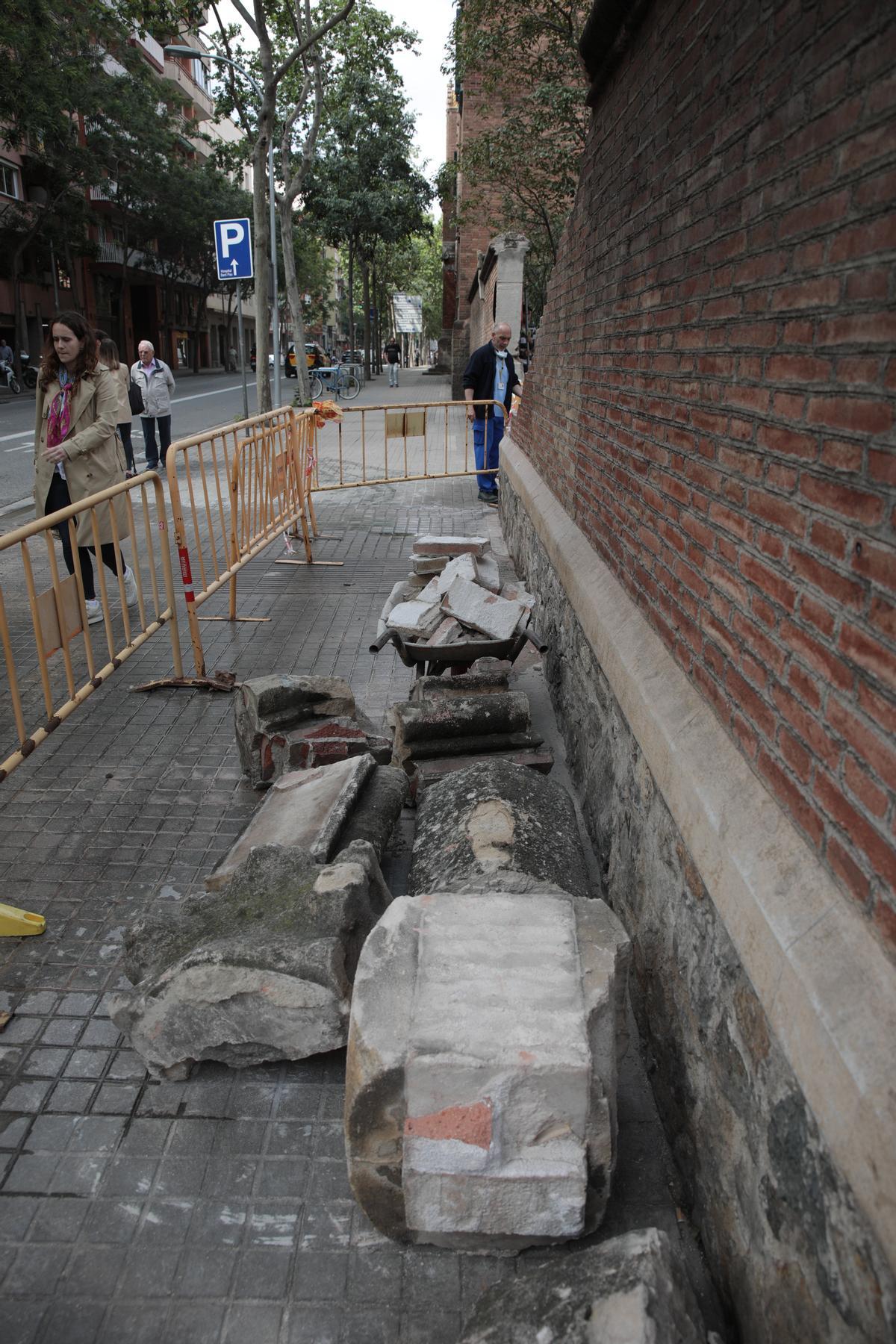 Un hombre muere al caerle un muro en el recinto de Sant Pau en Barcelona