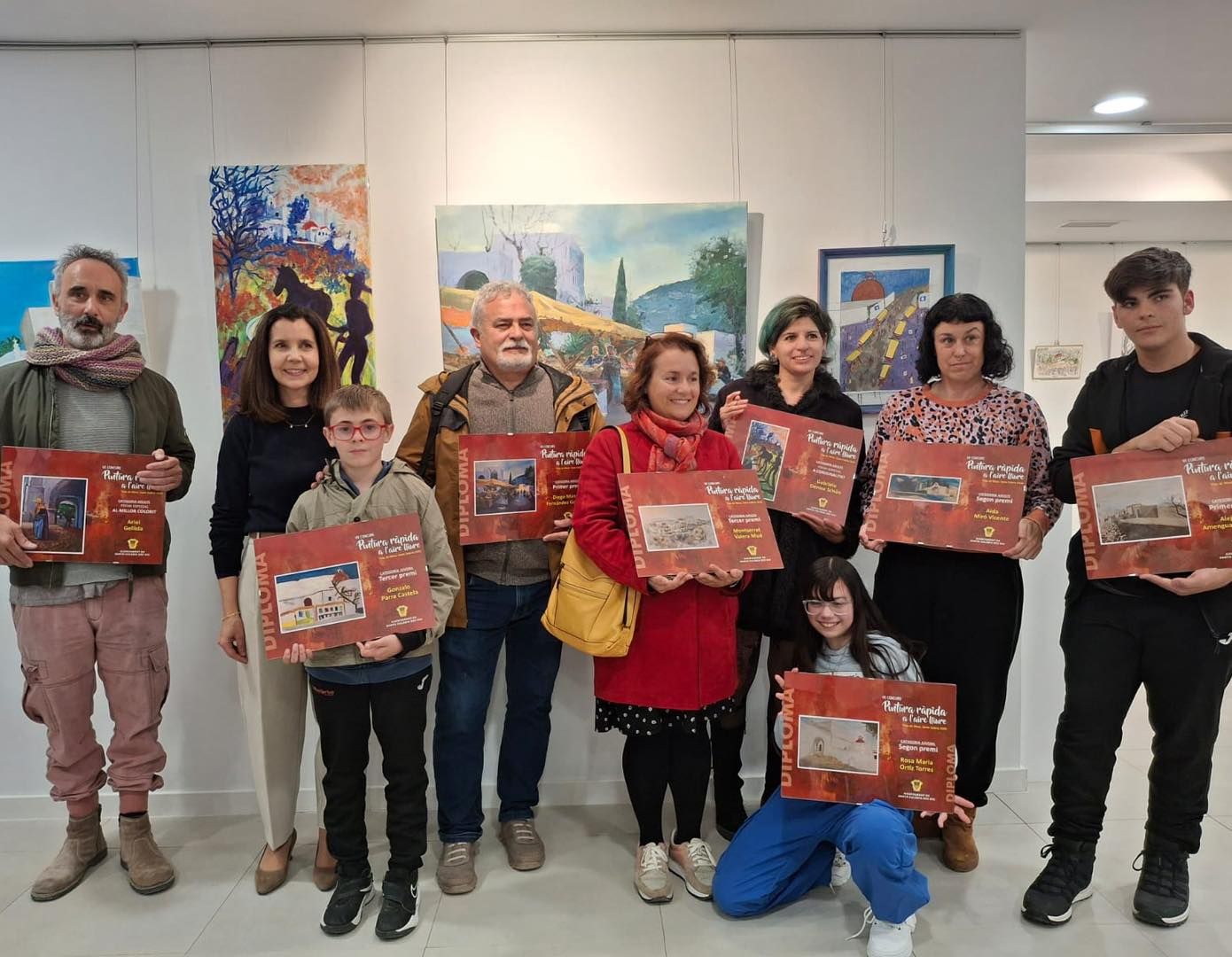 Los vencedores del Concurso de Pintura Rápida y María Sol Ferrer