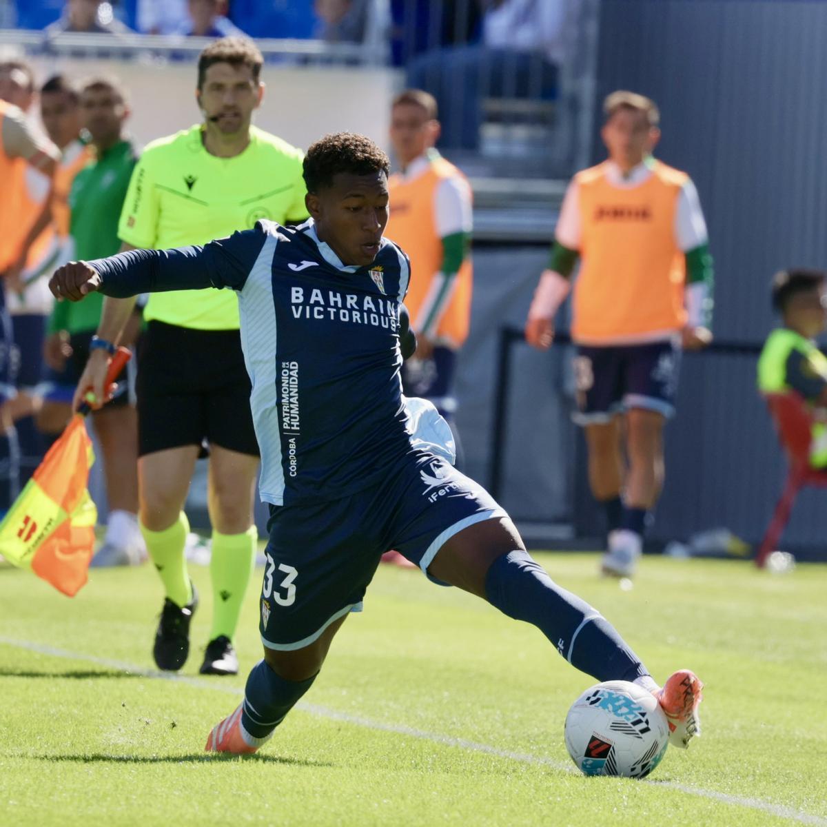 Marcelo Timorán, en su debut con el Córdoba CF en Zaragoza.