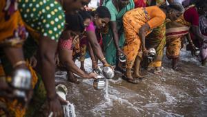 Plegarias en Chennai (Índia) en homenaje a las víctimas del tsunami del 2004 en el Índico