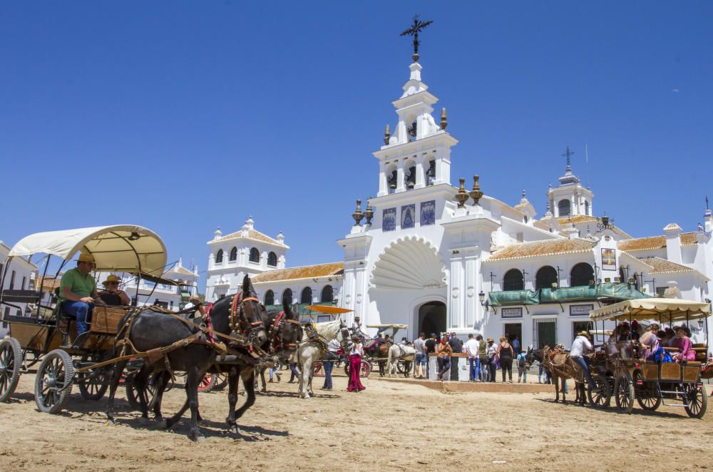 Camino al Santuario de la Virgen del Rocío en Almonte.