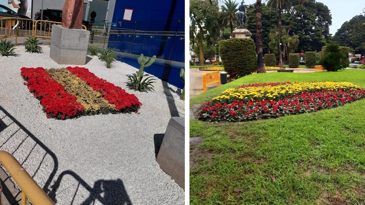 Banderas florales plantadas en València