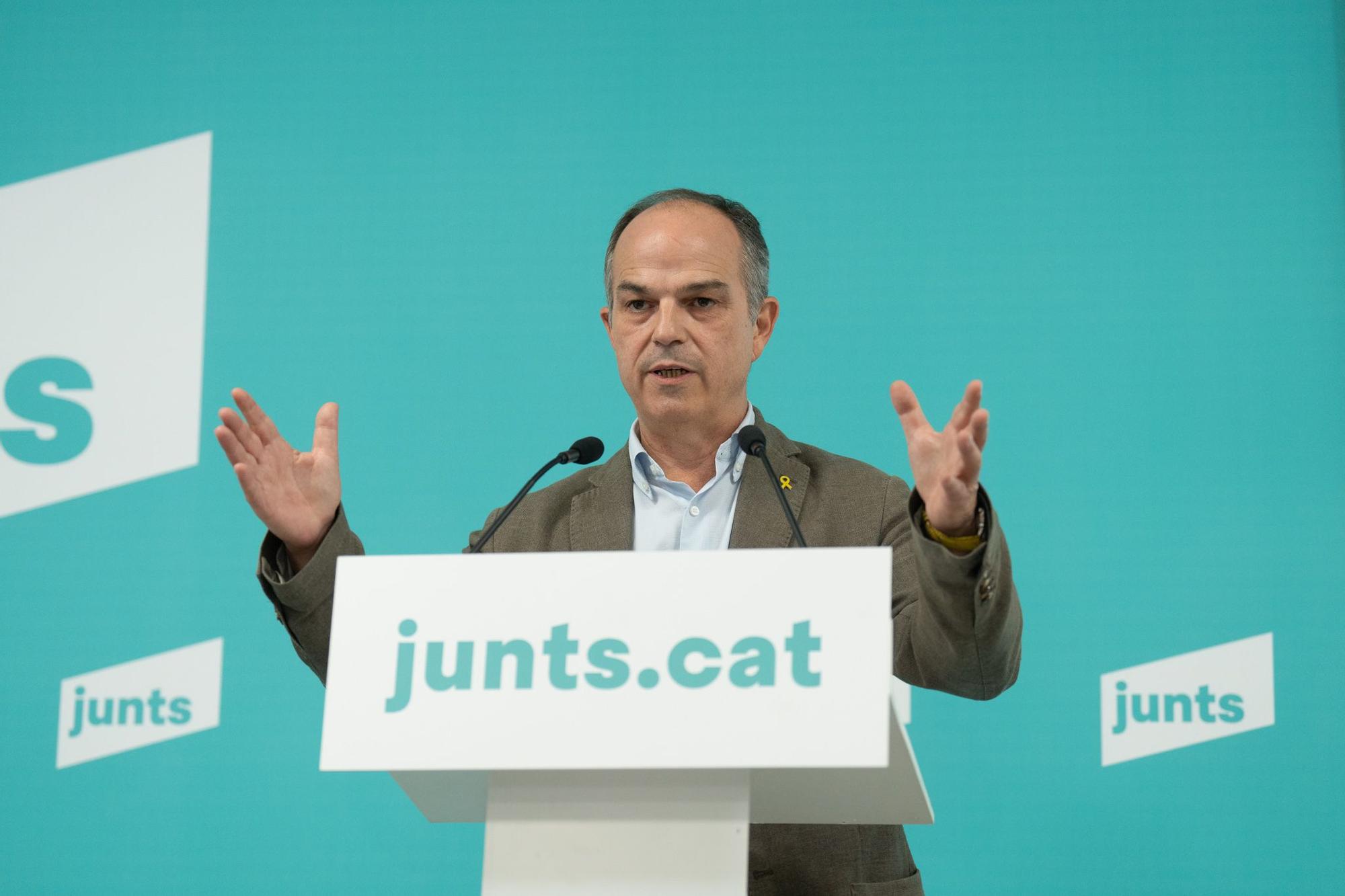 El secretario general de Junts, Jordi Turull, en una rueda de prensa