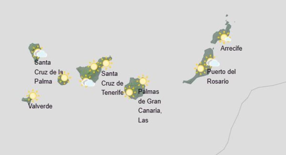 Predicción del tiempo de la Aemet para el viernes 9 de enero de 2026 en Canarias