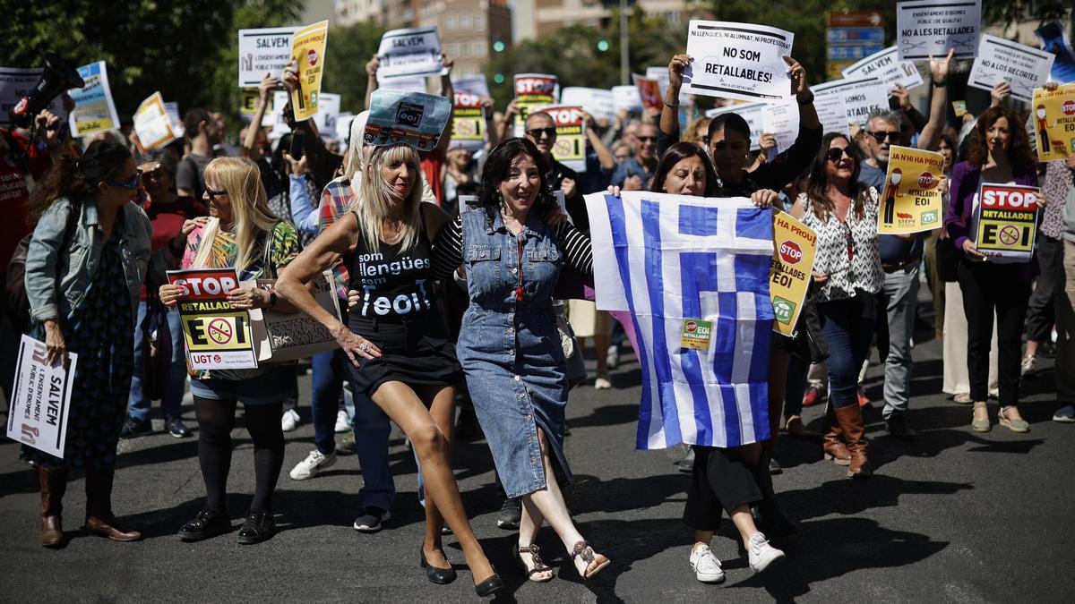 Protesta de la EOI en València