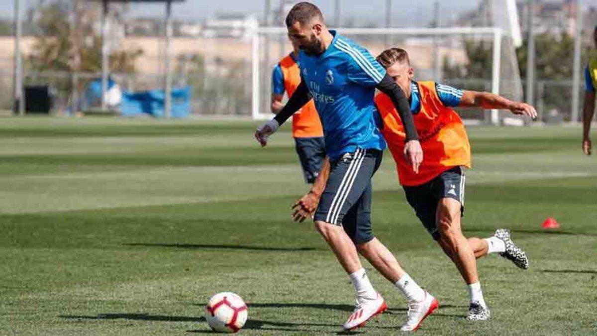 Benzema, en la última sesión del Madrid