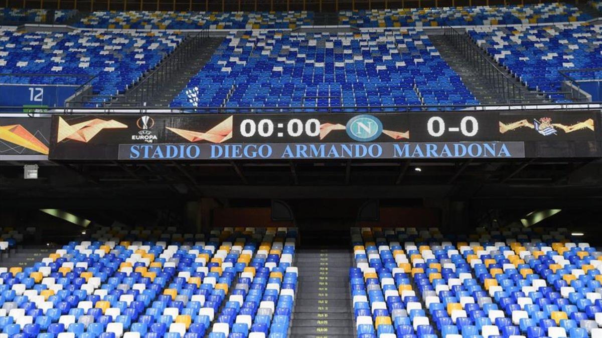 El estadio Diego Armando Maradona en Nápoles