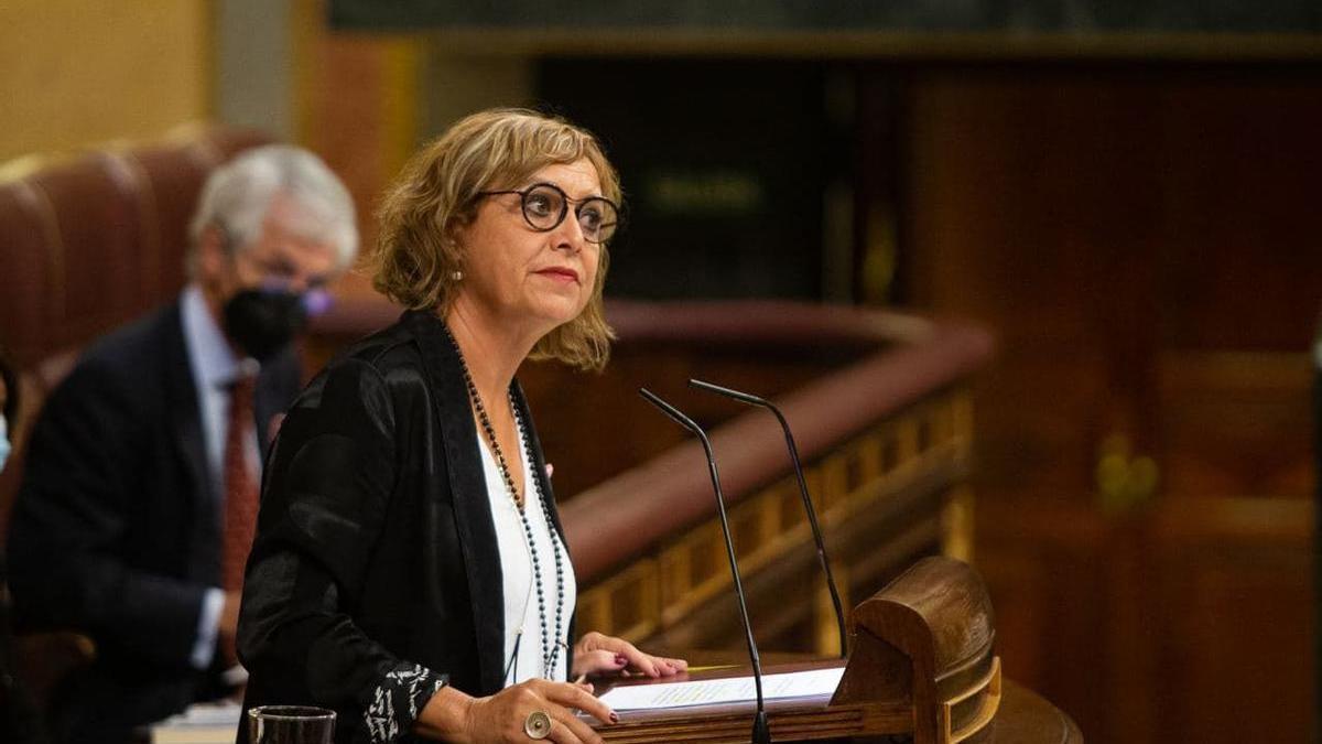 La diputada d&#039;ERC al Congrés Montserrat Bassa durant la intervenció a la cambra baixa espanyola