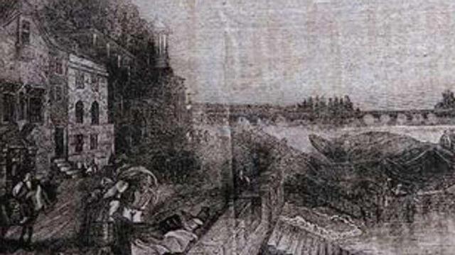 Litografía de la época representando uno de los parajes del camino. // Archivo del autor
