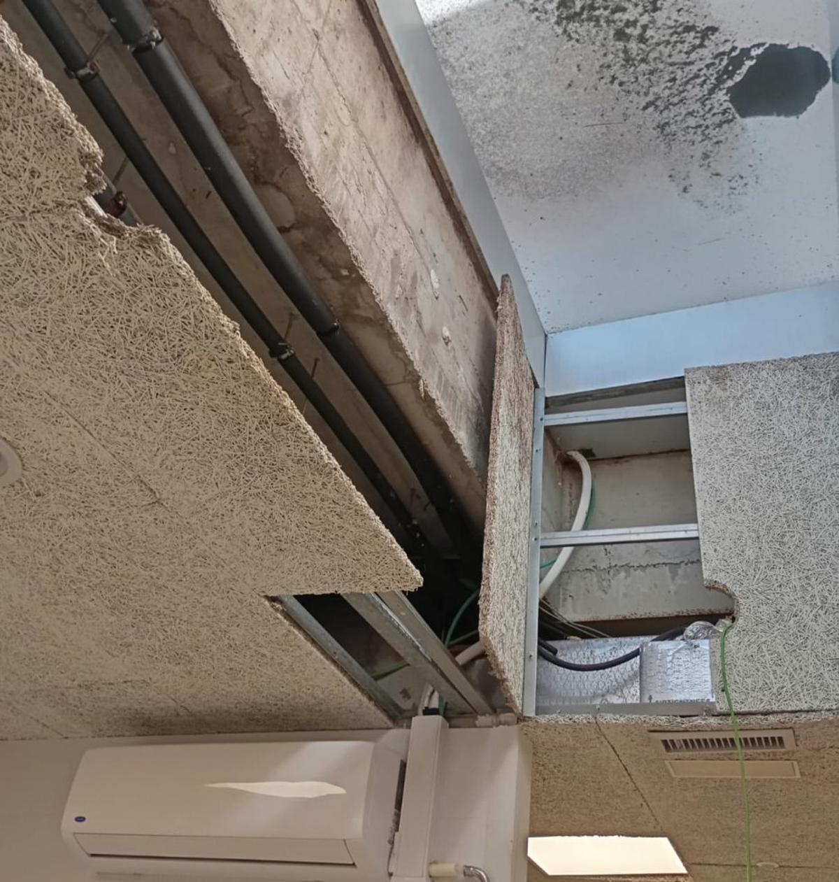 Estado en el que quedó el techo.