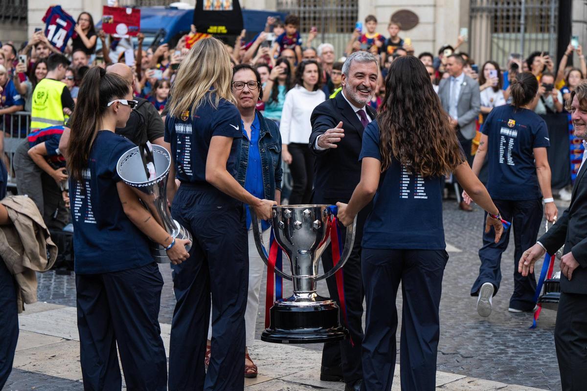 Celebración de la Champions del Barcelona en la plaça Sant Jaume