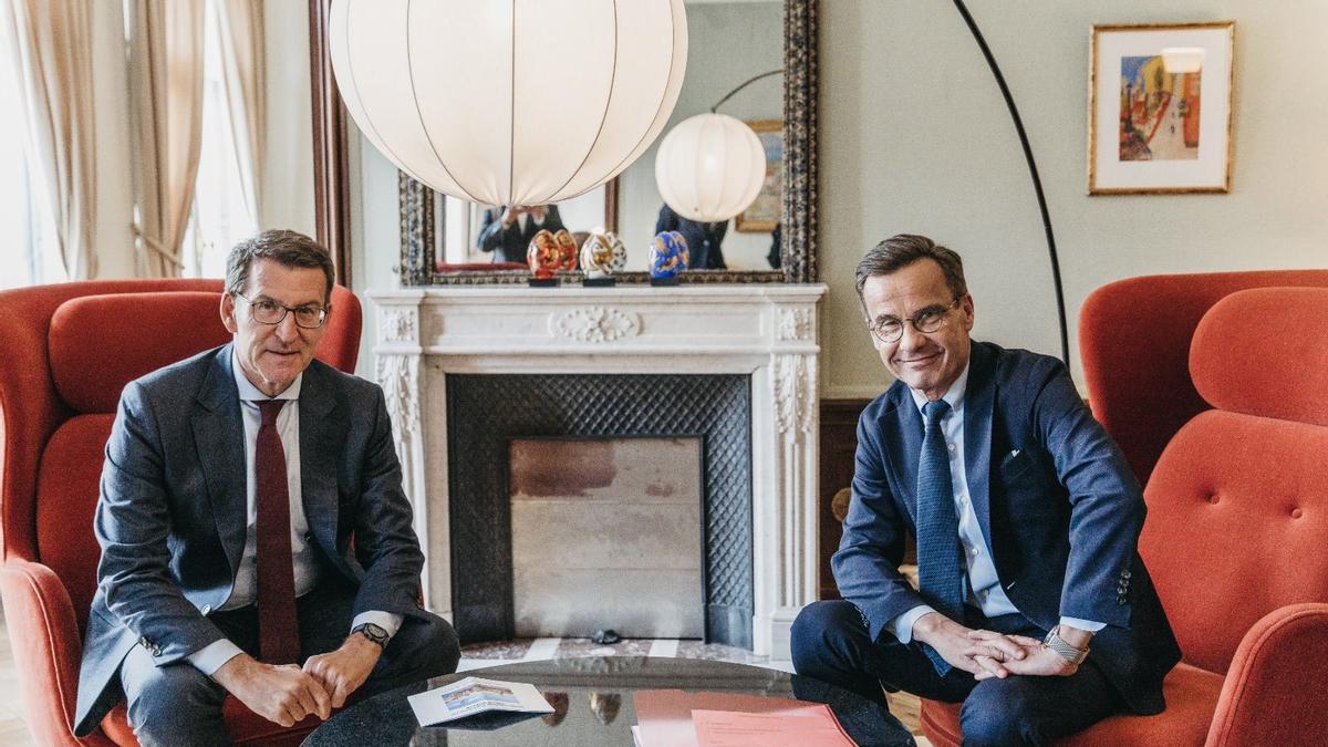 Alberto Núñez Feijóo, se reúne en Estocolmo con el primer ministro sueco, Ulf Kristersson