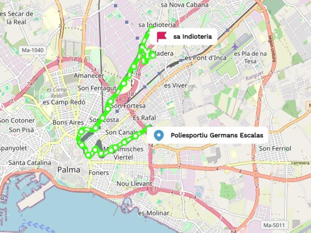 Die Haltestellen der Nachtbuslinie N3.