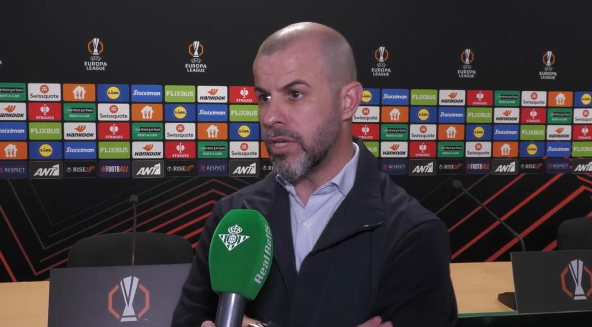 Manu Fajardo, director deportivo del Betis, en la previa del Panathinaikos-Betis