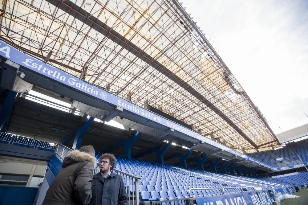 Reparación de las cubiertas del estadio de Riazor