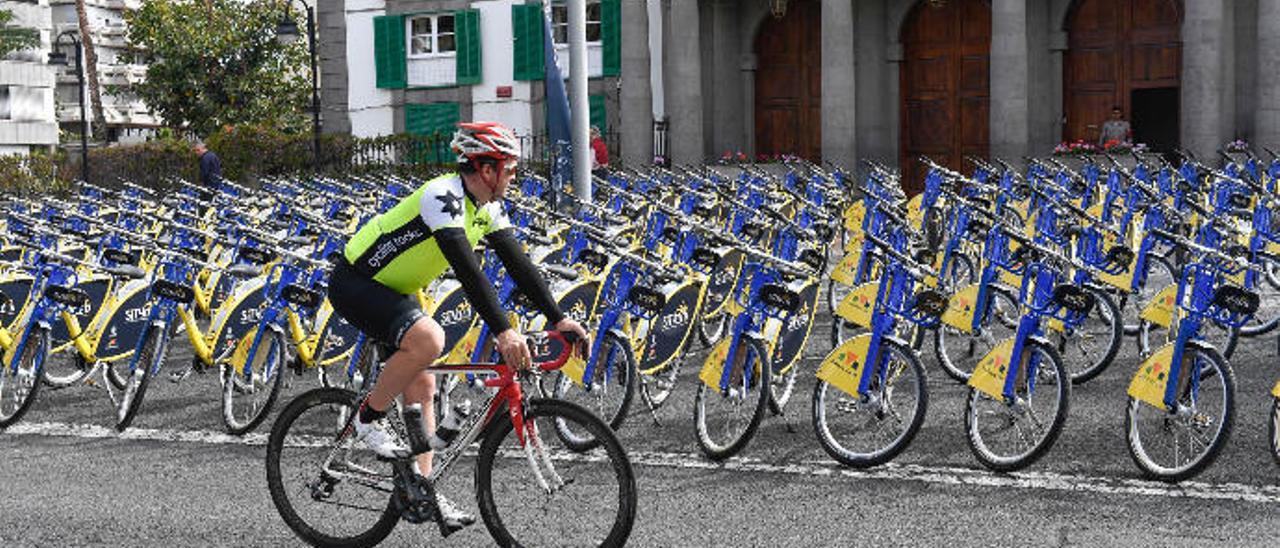 Día de la presentación de la Sítycleta en la capital grancanaria en abril de 2018.