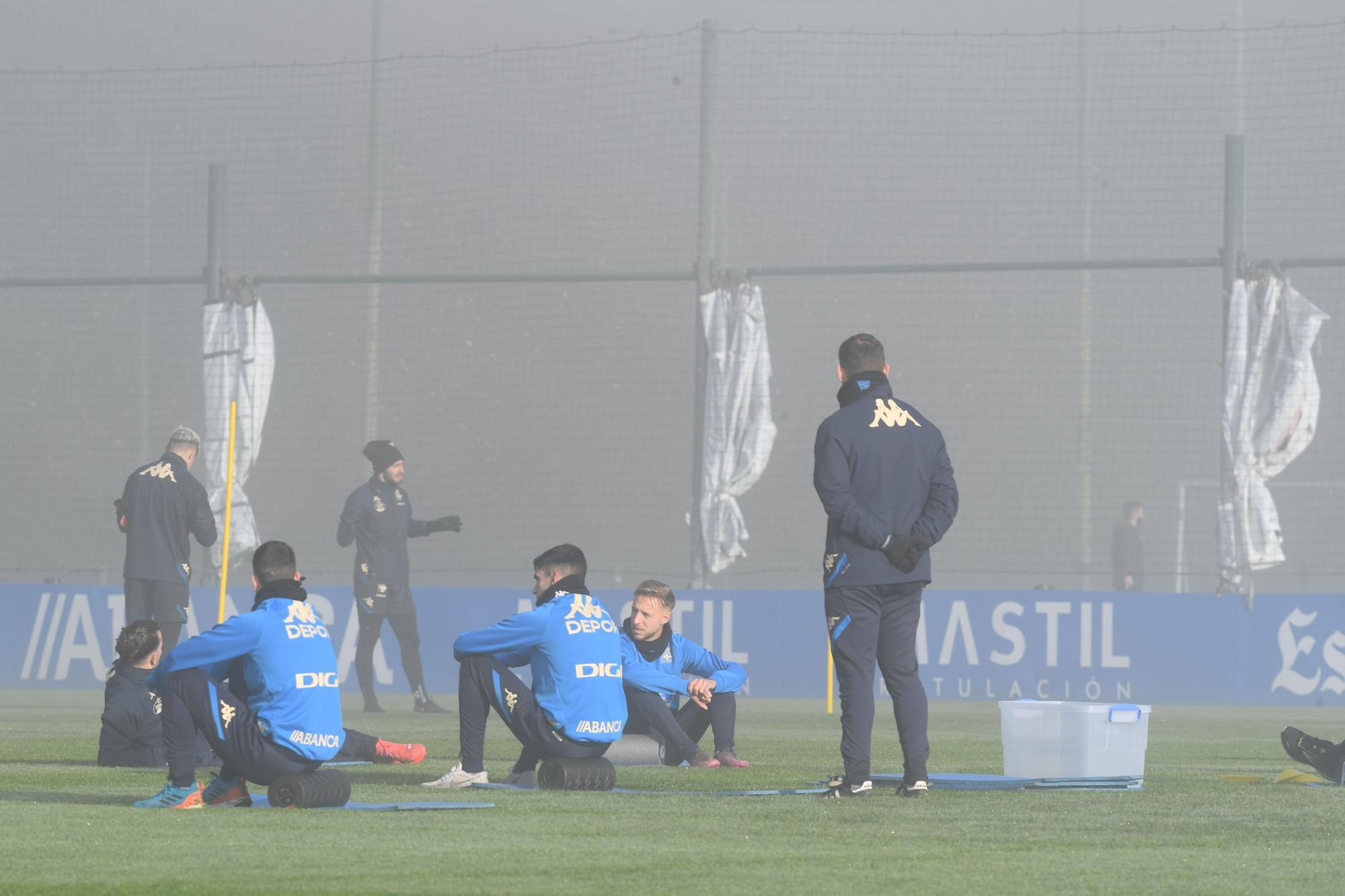 Primer día de entrenamiento de Saverio y Lebedenko con el Dépor