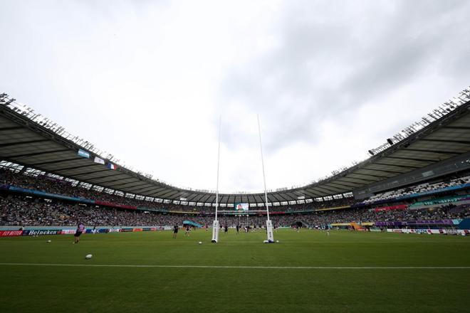 Vista del Tokyo Stadium antes del partido entre Francia y Argentina del Mundial de Rugby 2019 en Tokyo.
