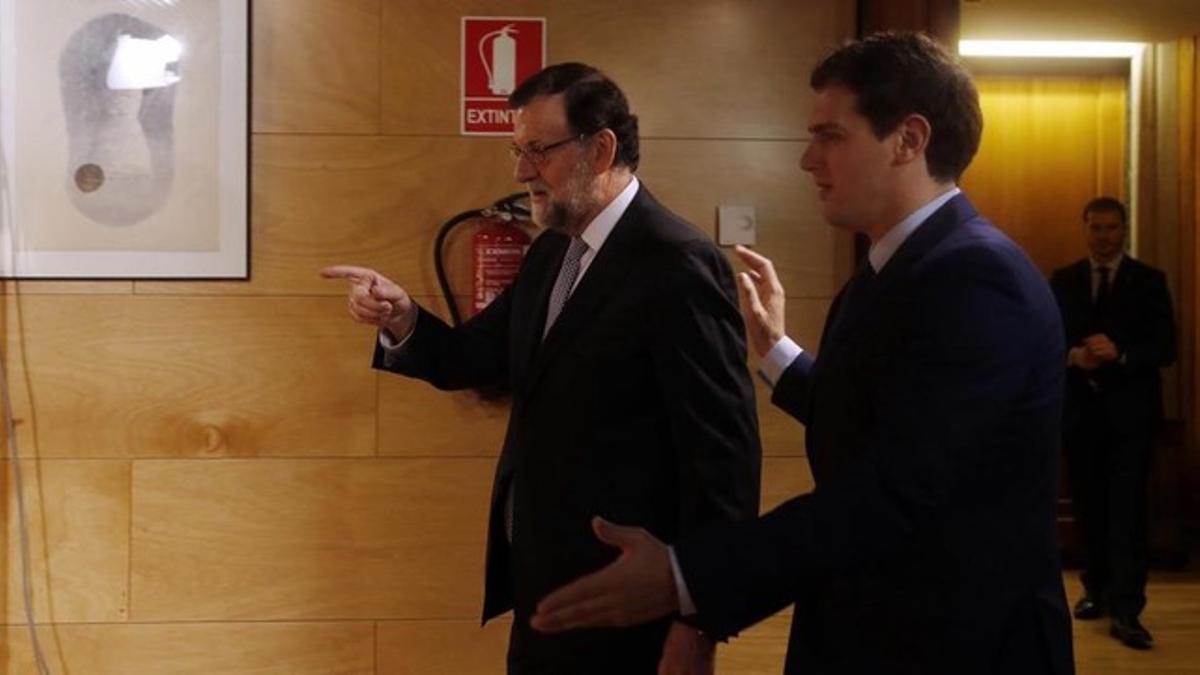 Reunión entre Mariano Rajoy y Albert Rivera en el Congreso de los Diputados