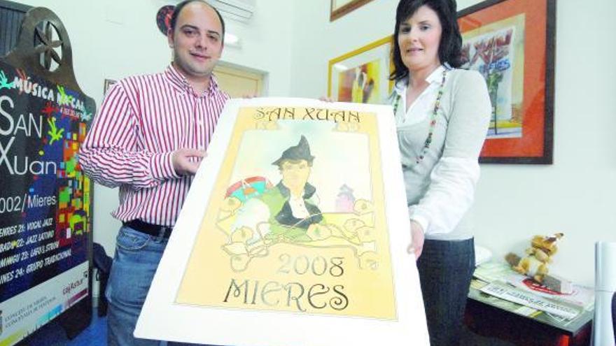 El pintor Yayo Díaz pone el color y el cartel a las fiestas  de San Xuan 2008