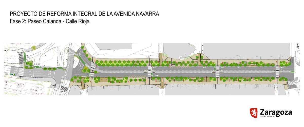 Proyecto de reforma de la segunda fase de la avenida Navarra de Zaragoza.