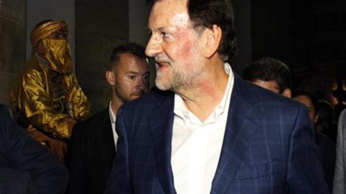 Rajoy sin gafas, tras la agresión sufrida en Pontevedra