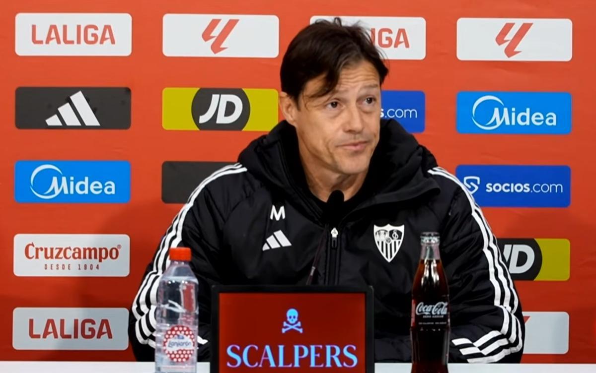 Matías Almeyda, en la rueda de prensa previa al Sevilla-Rayo