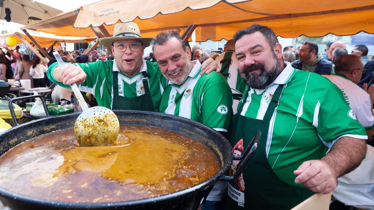 El equipo bético, en plena faena.