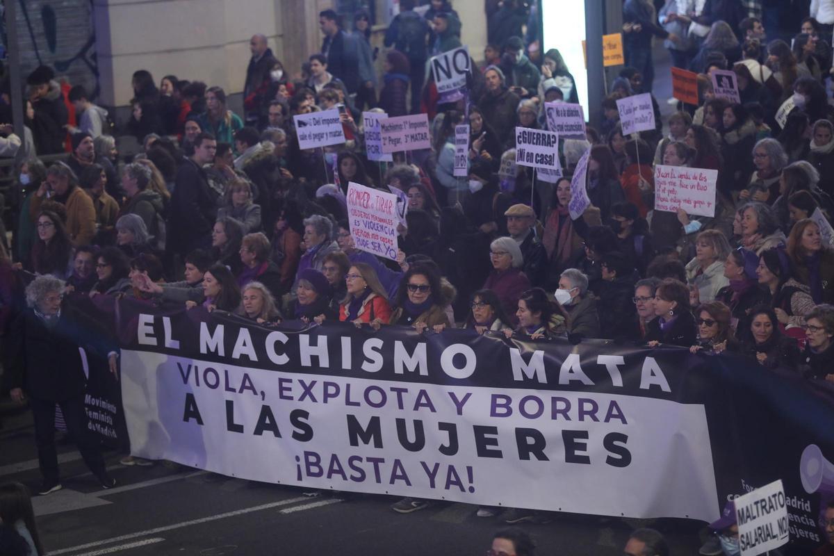 Una marcha durante un 25-N.