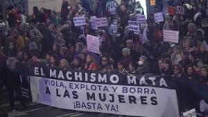 Una marcha durante un 25-N.