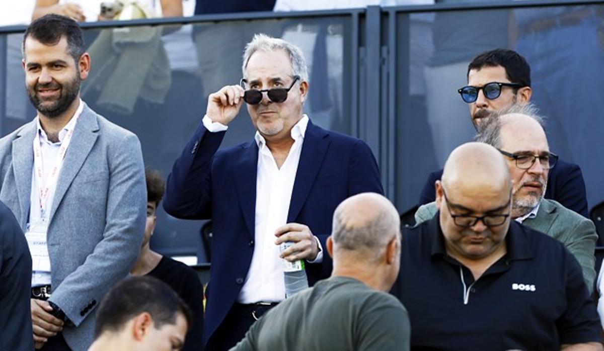 Jorge Mas, presidente del Real Zaragoza, en su última visita en el partido ante el Valladolid en septiembre.
