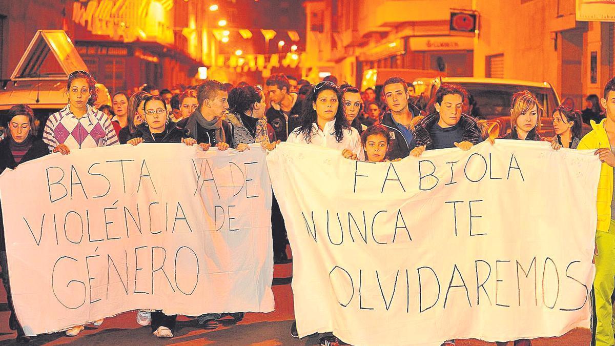 Manifestación celebrada tras el asesinato machista de una mujer en Castellón de la Plana.