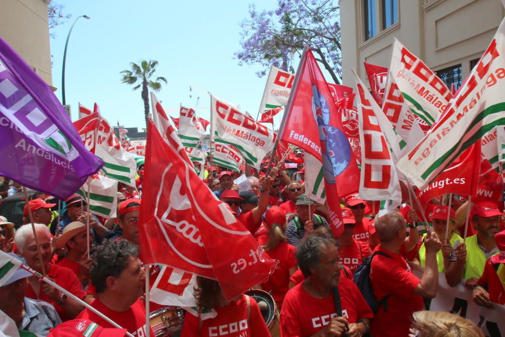 La manifestación convocada por CCOO y UGT, que comenzaba a mitad de semana en Marbella, llegaba este viernes a su meta