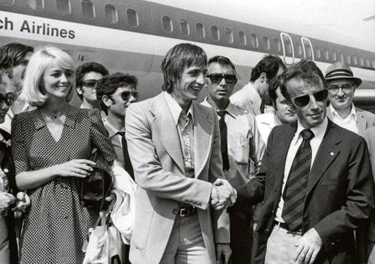 Llegada de Johan Cruyff a EL Prat