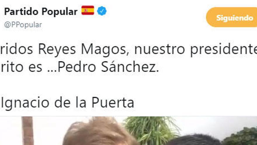 El polémico tuit que publicó la cuenta oficial del Partido Popular.