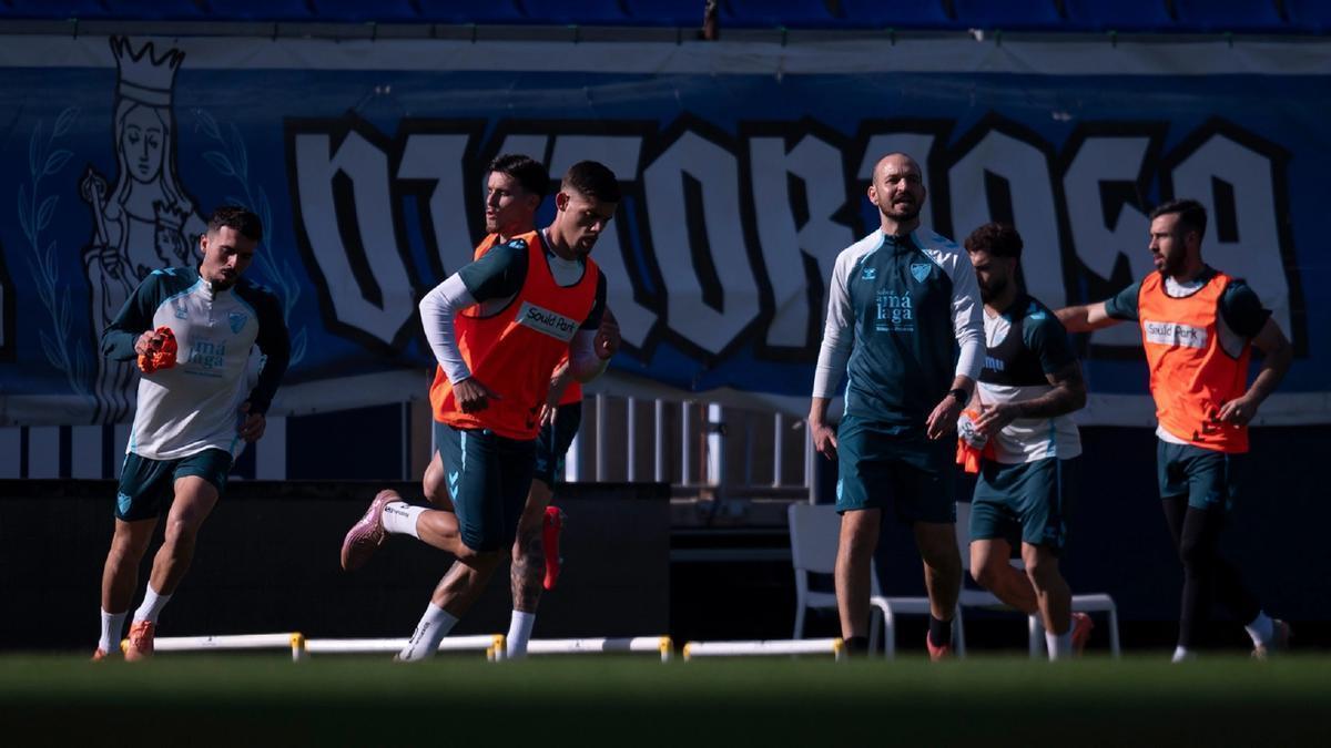 Imagen del entrenamiento del Málaga CF de este miércoles.