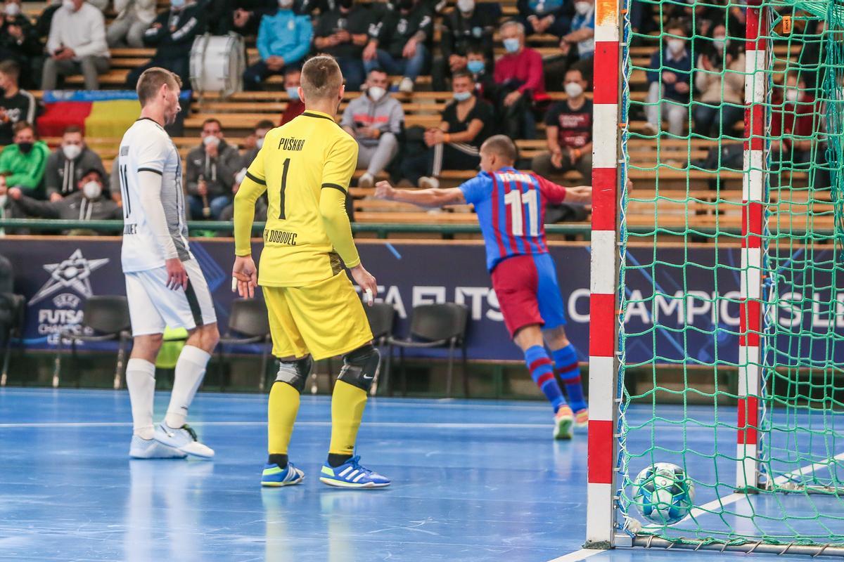 Ferrao celebra su gol en la primera fase de la Ronda Élite