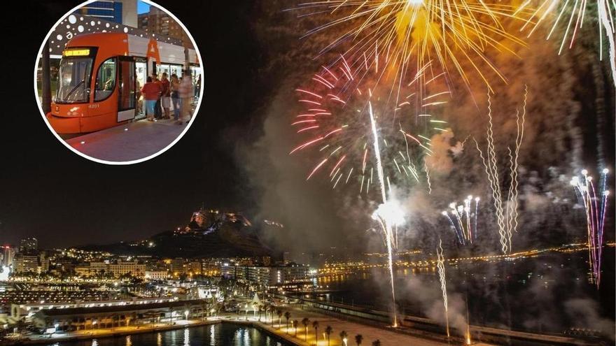 Más servicios de TRAM para ver el concurso de fuegos artificiales de Alicante