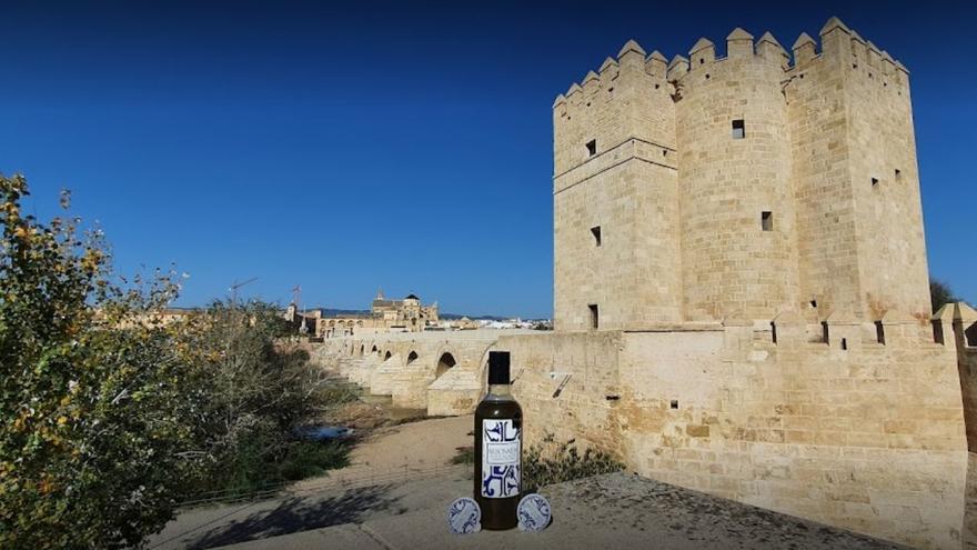 Algunos productos de Arbonaida con la Calahorra a un lado y el casco histórico al fondo.