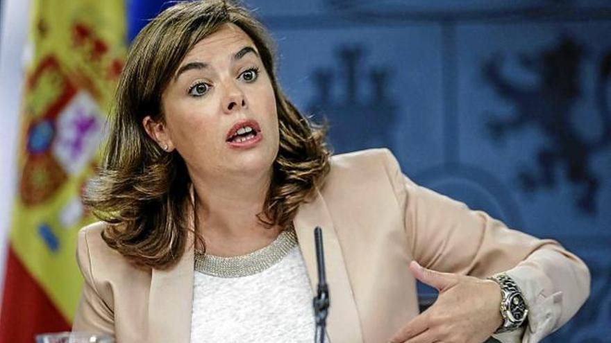 Sáenz de Santamaría, ahir, després del consell de ministres