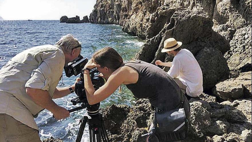 Rodaje de una película en una zona costera de Mallorca.