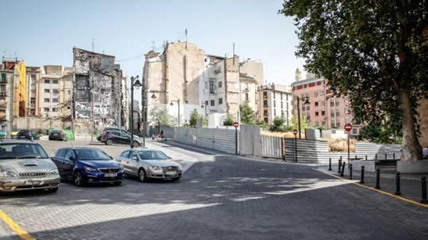 El edificio del demandante se encontraba aproximadamente por esta zona.