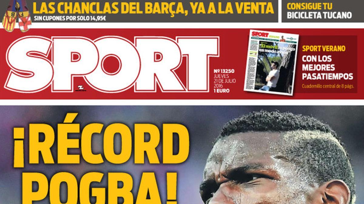 La portada de SPORT de hoy