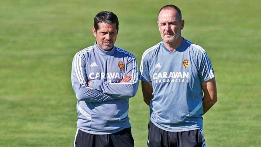 José Luis Loreto junto a Víctor Fernández en su etapa en el cuerpo técnico del Zaragoza. |