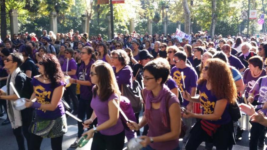 Manifestación feminista en el centro de Madrid.