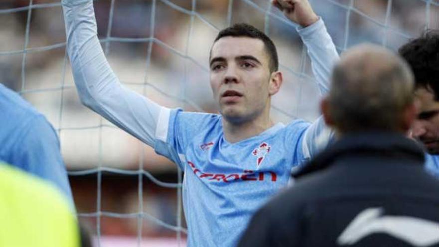 Iago Aspas en el partido del domingo en Balaídos