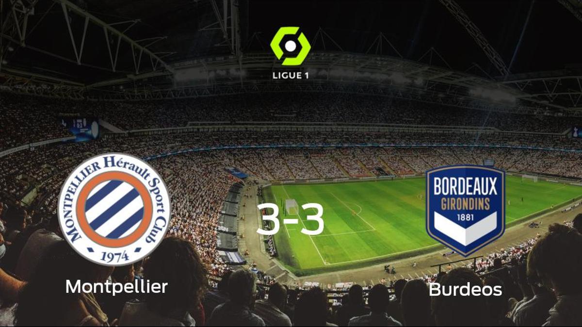 Reparto de puntos entre el Montpellier y el FC Girondins Burdeos (3-3)