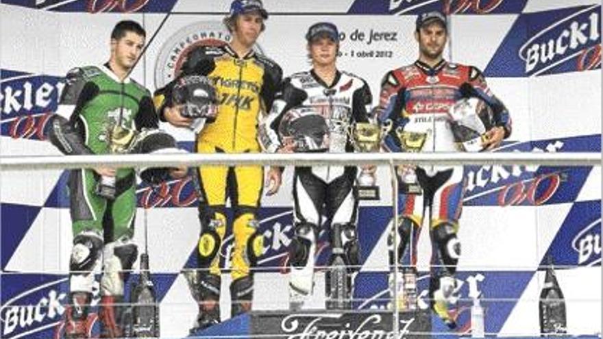 El podio de Stock Extreme, con Alarcos, Morales, Smith y Forés.